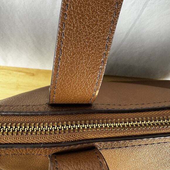 Fossil Mimi Brown Pebble Leather Shopper Tote Handbag Purse Shoulder Bag - Picture 6 of 16